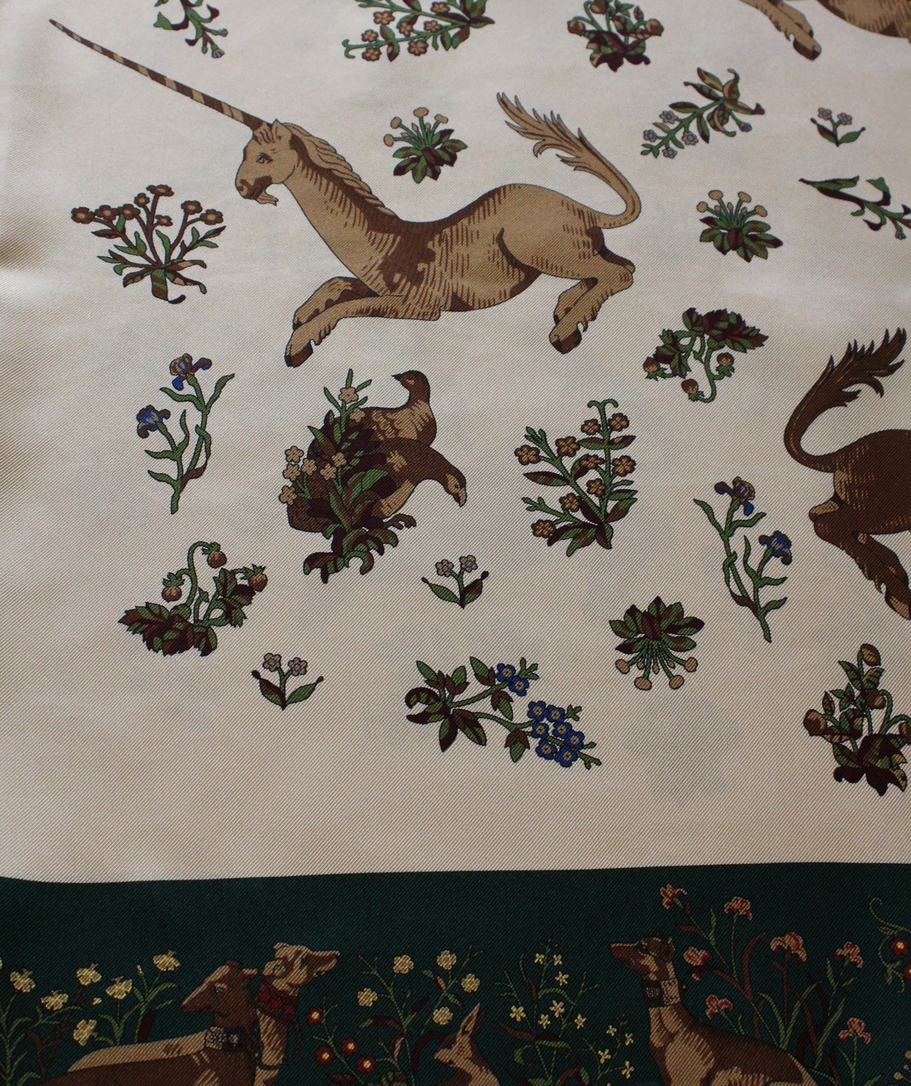 DRAKES SCARF UNICORN SILK TASSELED