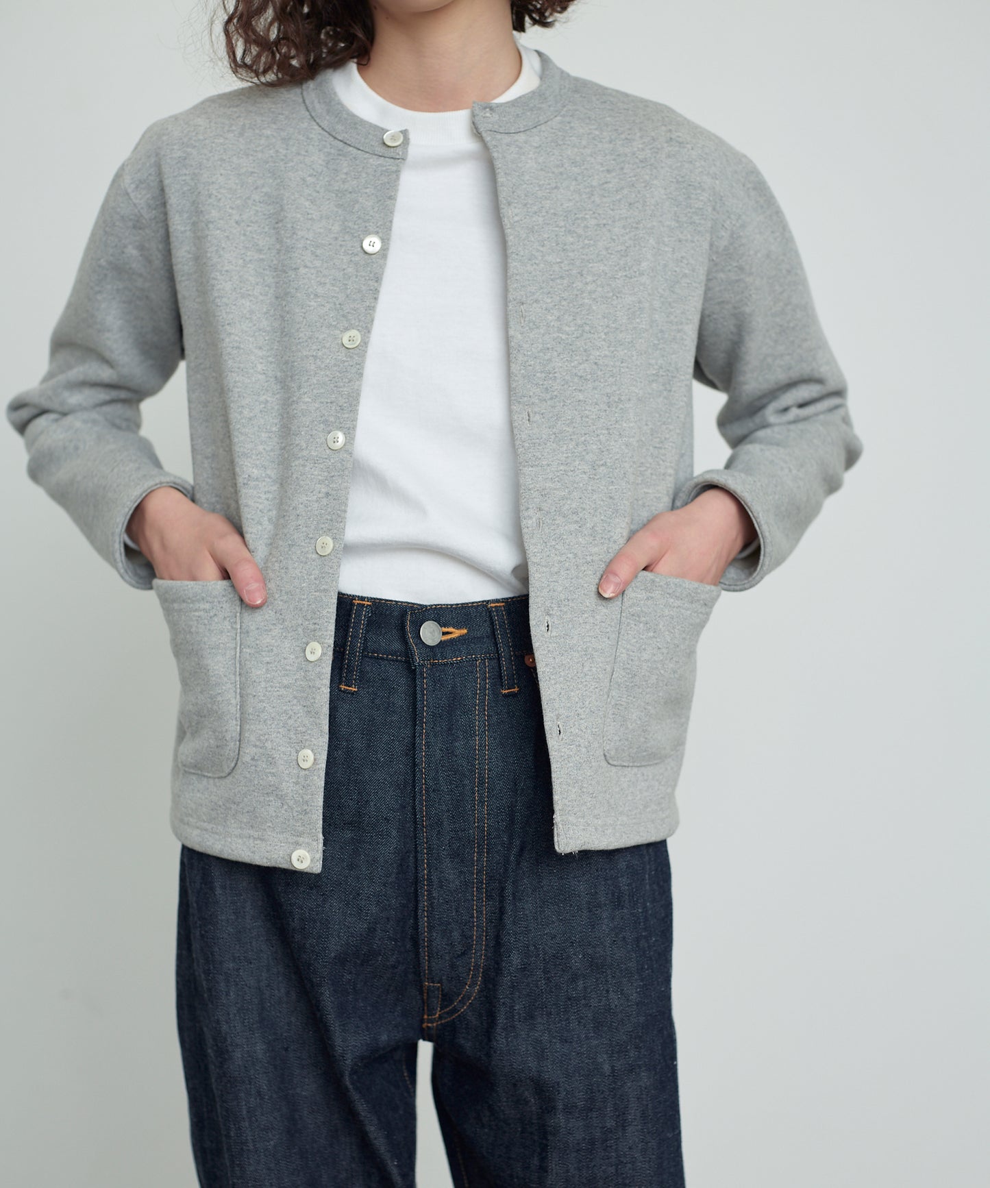 【LADIES】SWEAT CREW NECK CARDIGAN