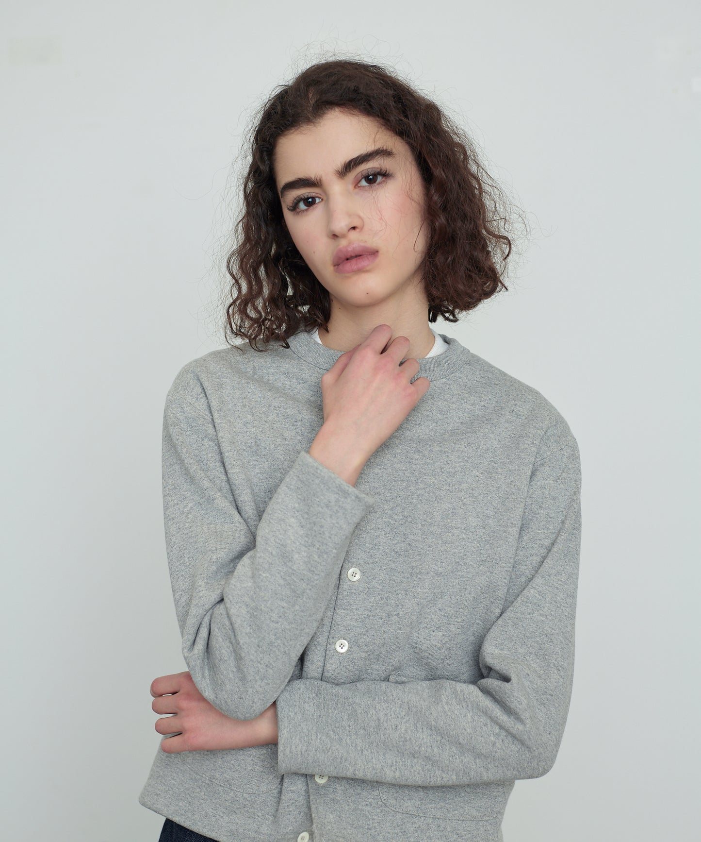 【LADIES】SWEAT CREW NECK CARDIGAN
