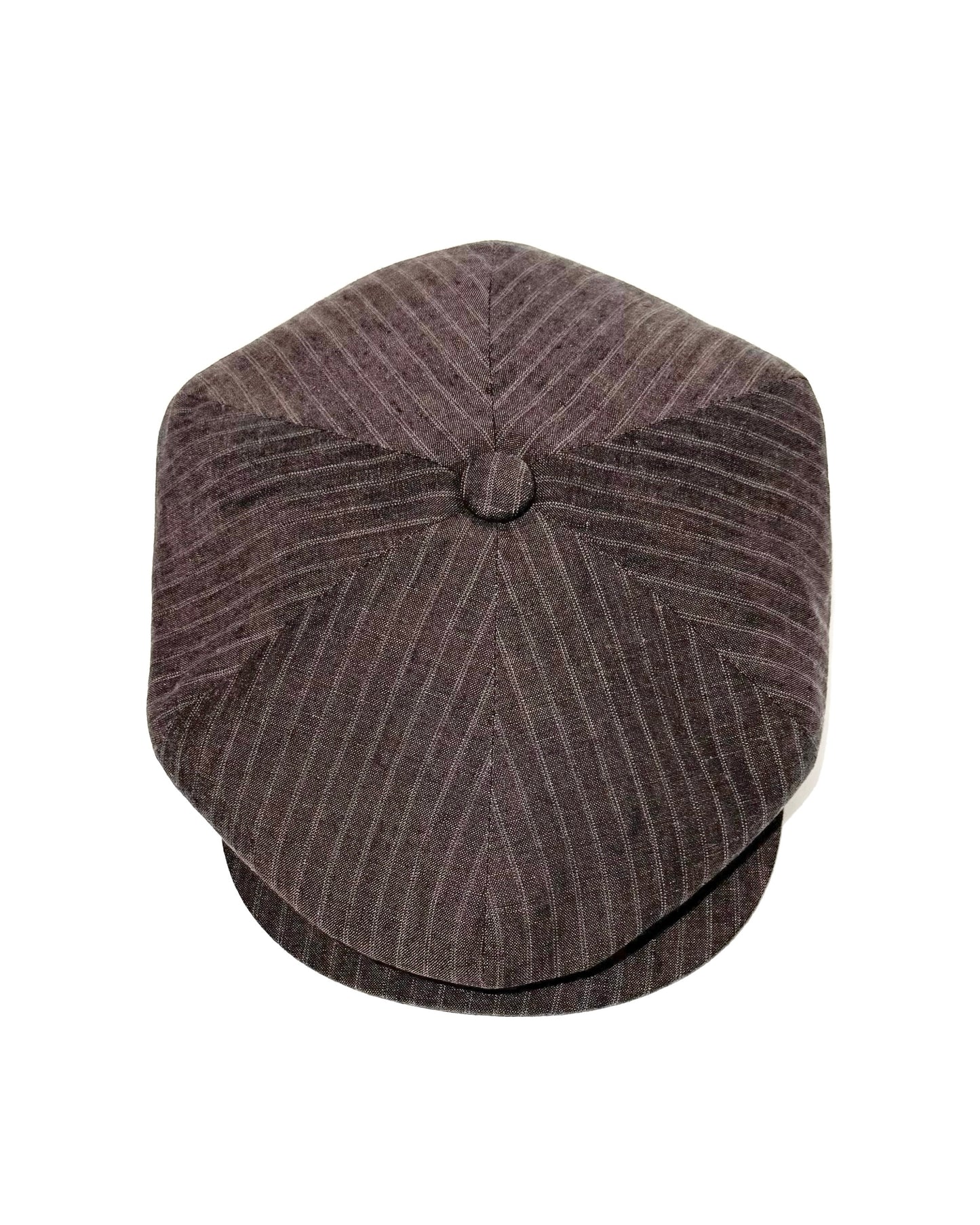 GATSBY CAP / LINEN STRIPES- BROWN STRIPE