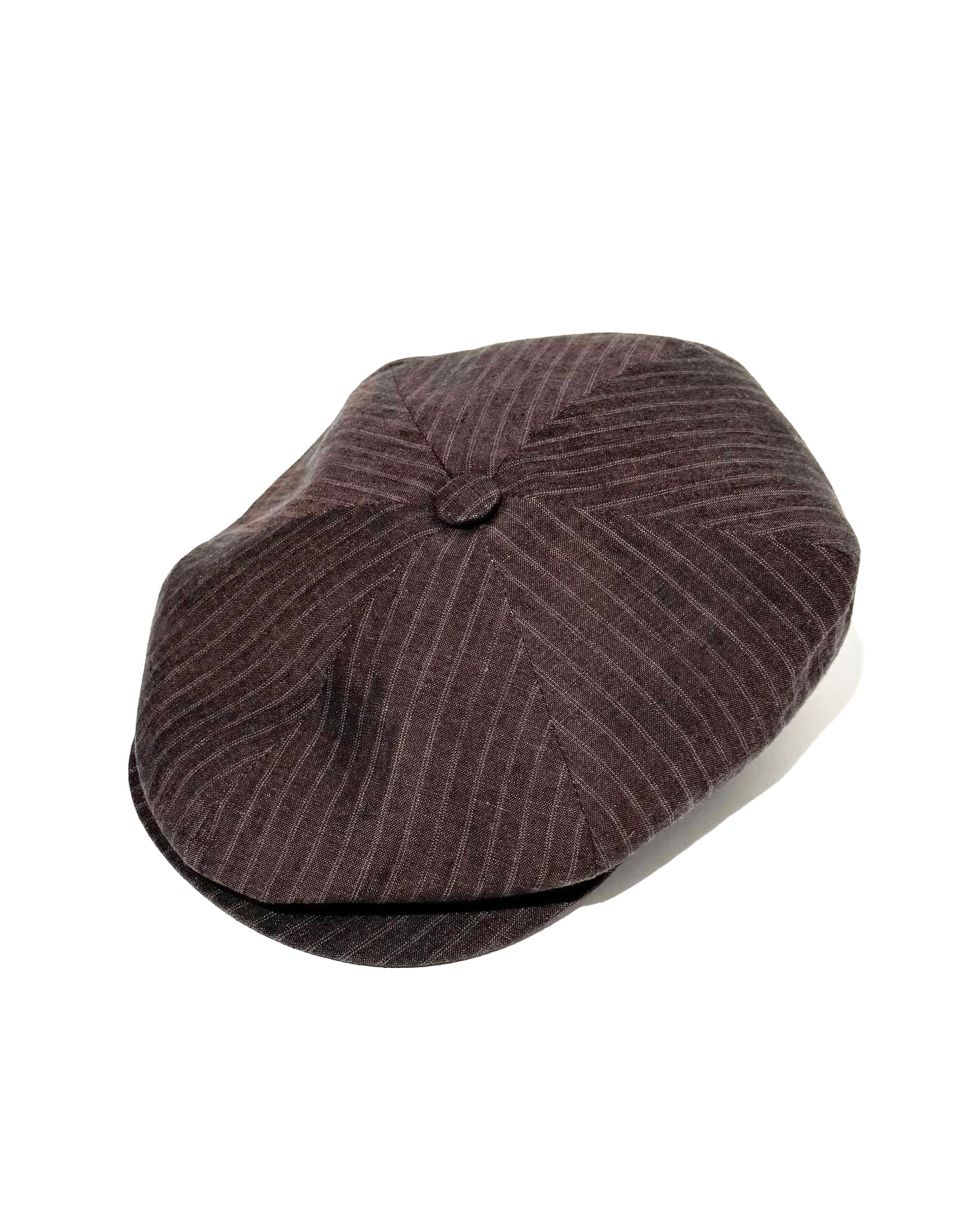 GATSBY CAP / LINEN STRIPES- BROWN STRIPE