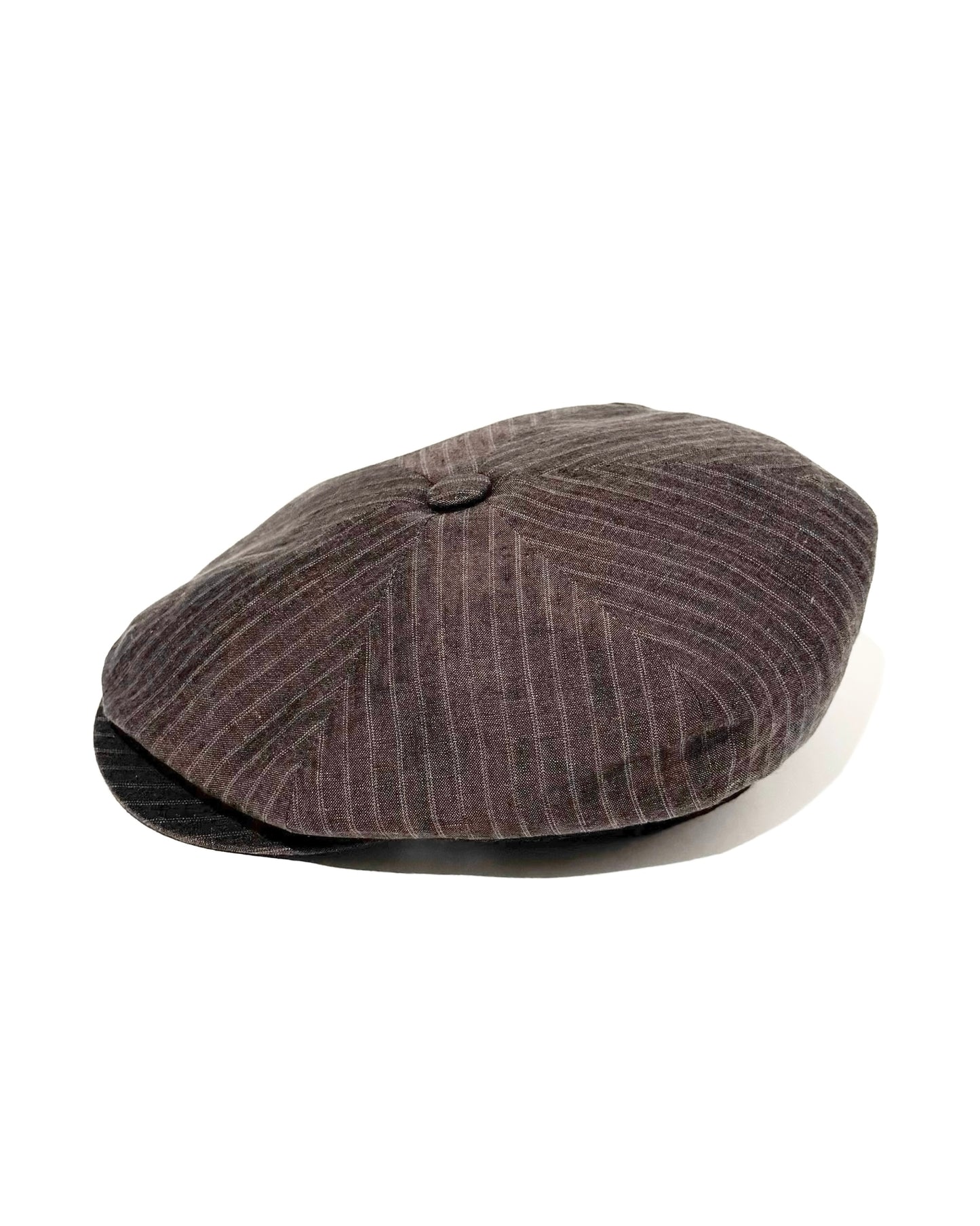 GATSBY CAP / LINEN STRIPES- BROWN STRIPE