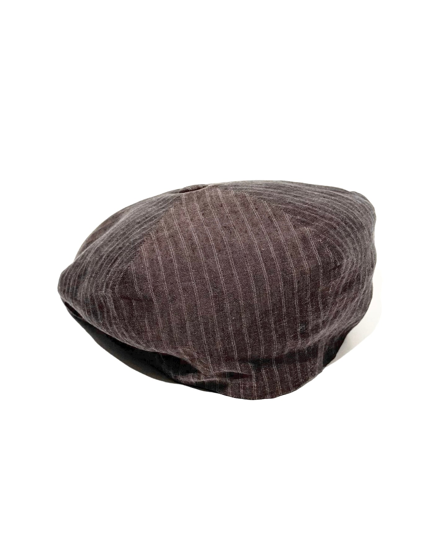 GATSBY CAP / LINEN STRIPES- BROWN STRIPE