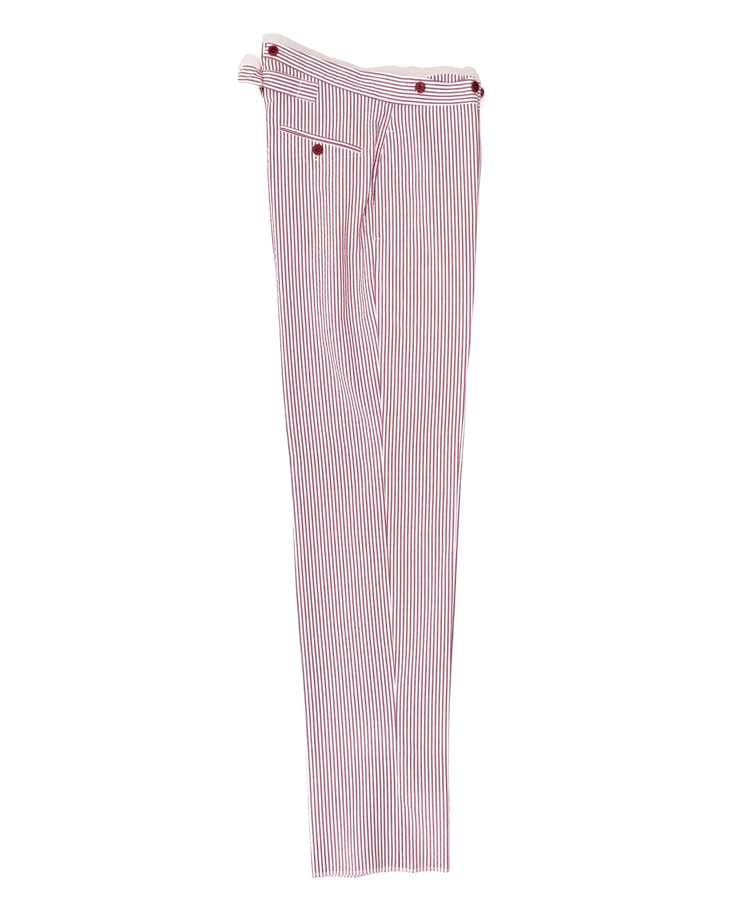 TENNIS PANTS /  SEERSUCKER BURGUNDY STRIPE