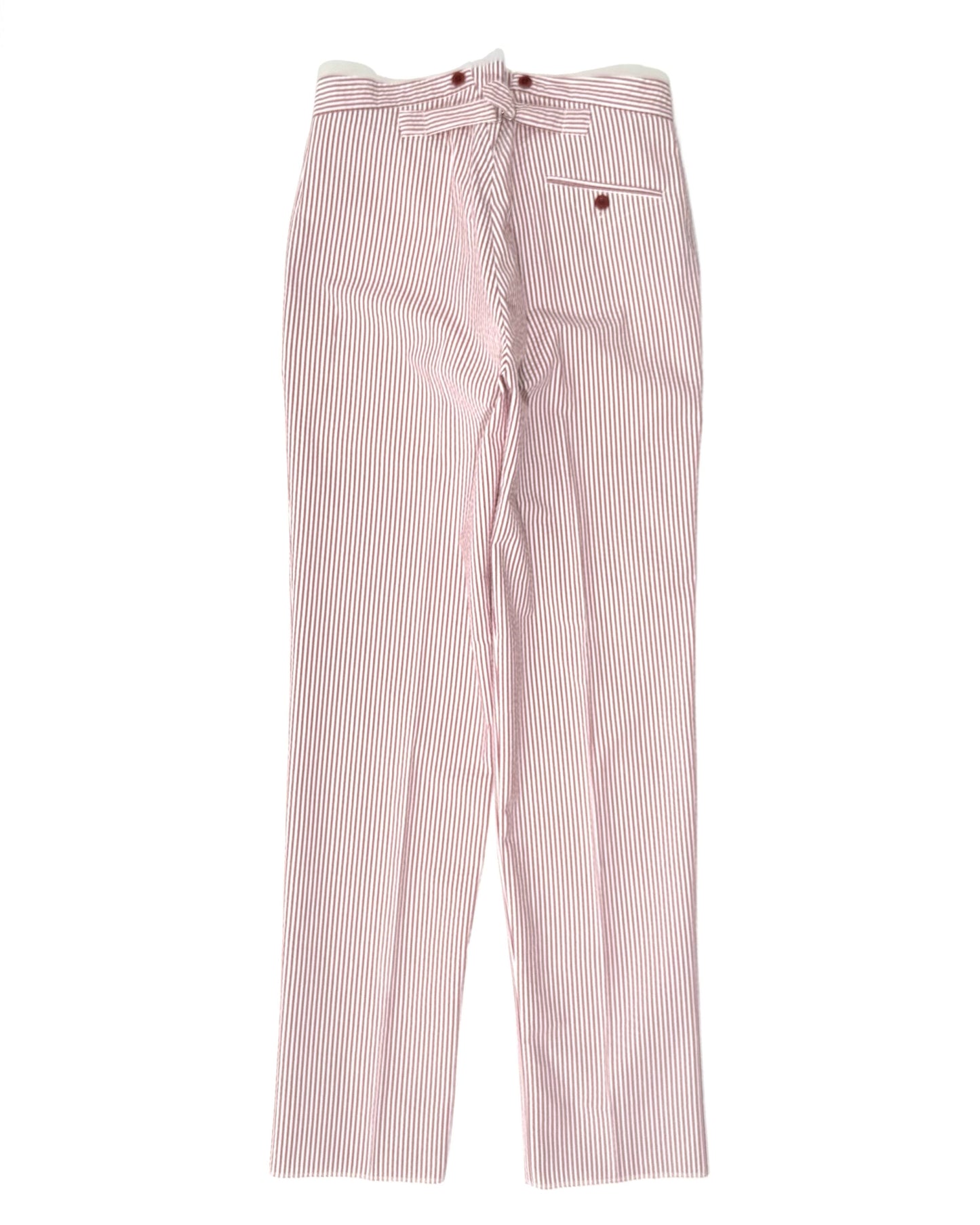 TENNIS PANTS /  SEERSUCKER BURGUNDY STRIPE