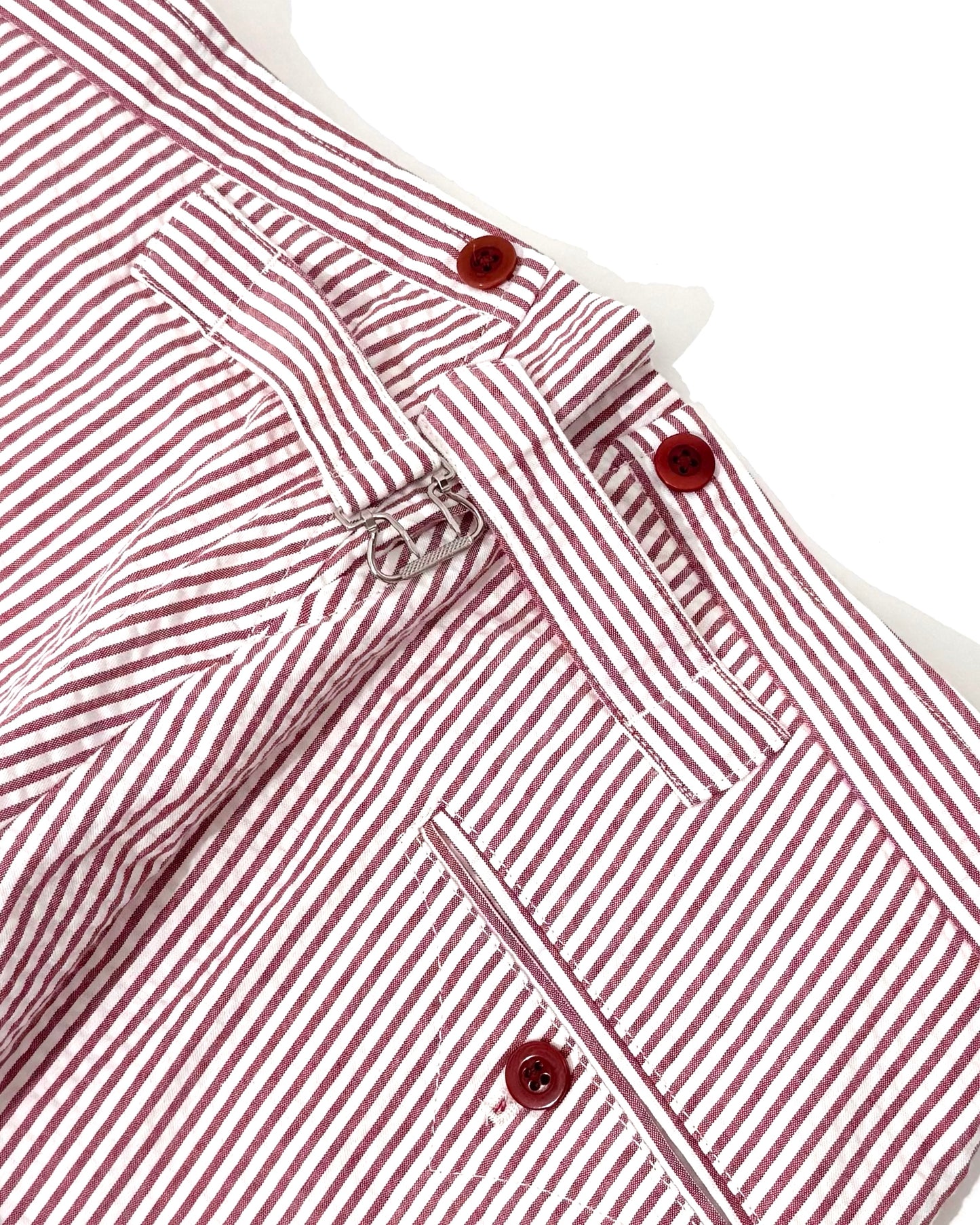 TENNIS PANTS /  SEERSUCKER BURGUNDY STRIPE