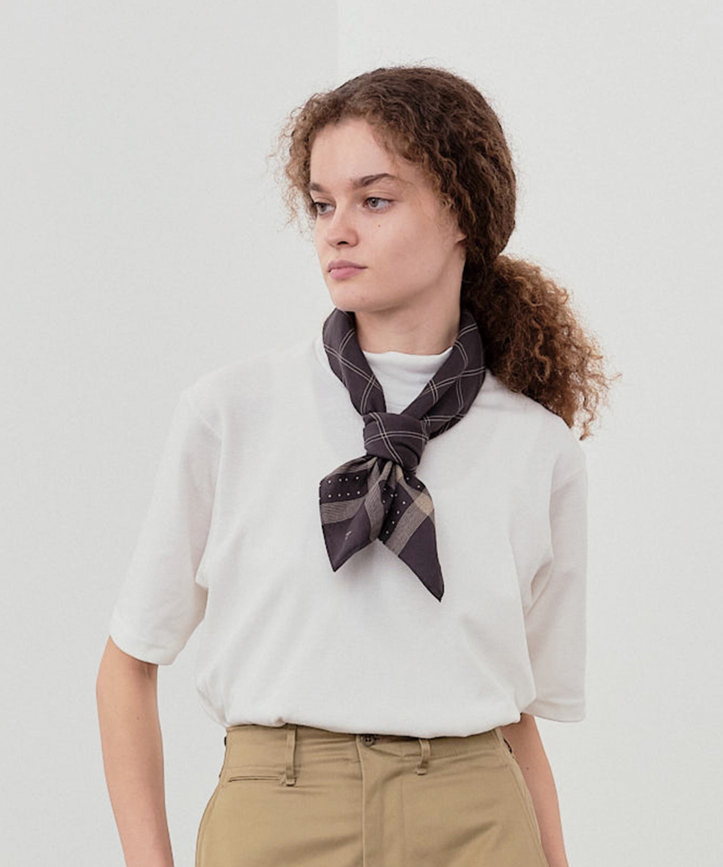 SATIN SCARF STRIPE DOT