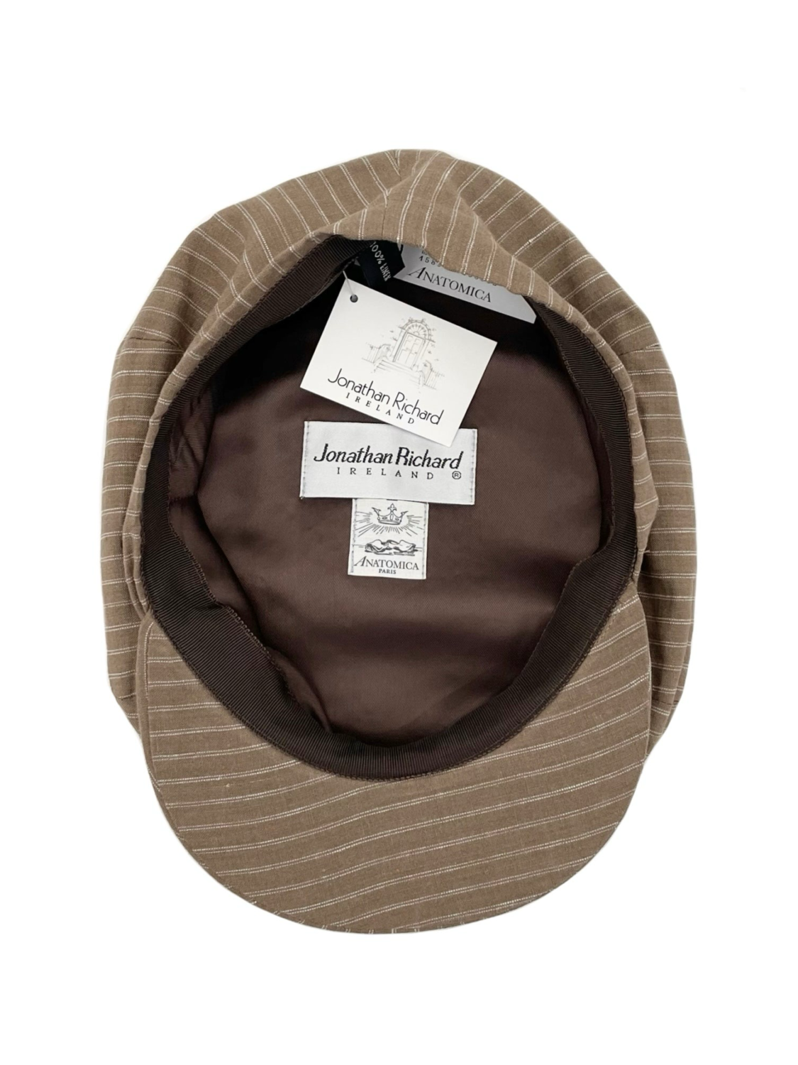 GATSBY CAP / LINEN STRIPES- BEIGE STRIPE