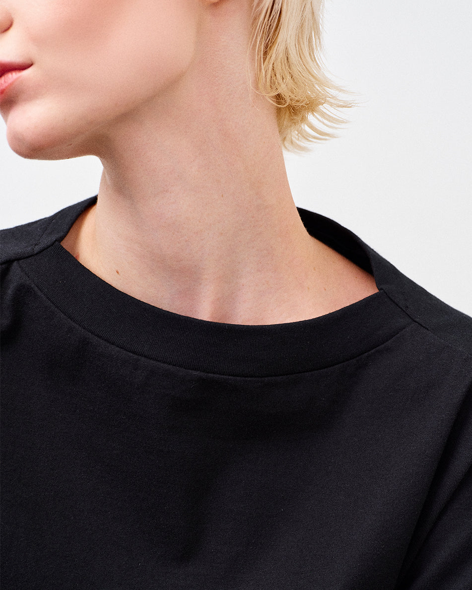 BRIGITTE TEE BORDER / BLACK PLAIN