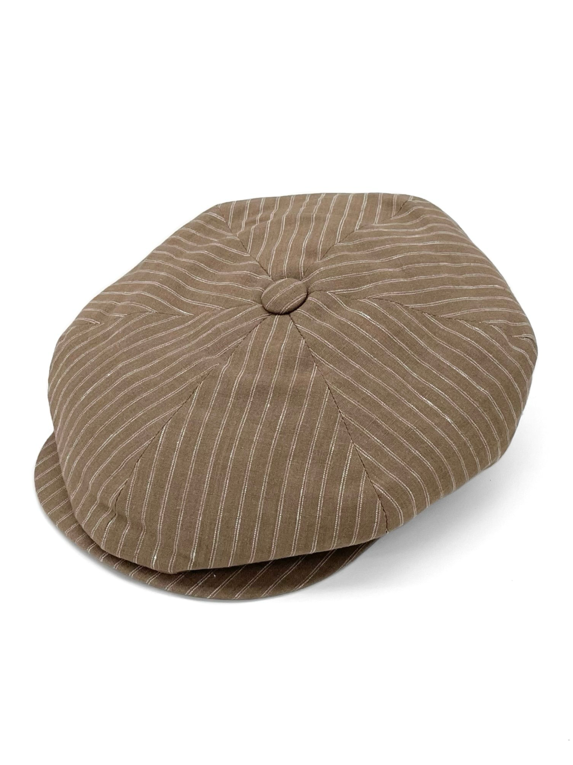 GATSBY CAP / LINEN STRIPES- BEIGE STRIPE