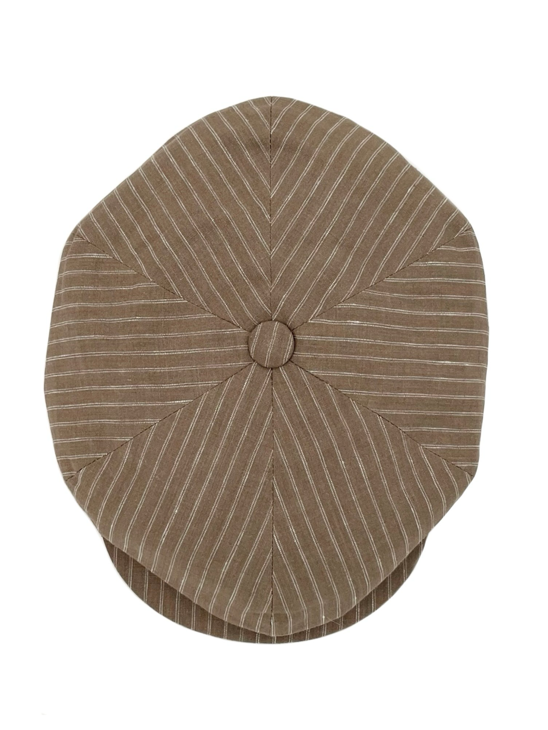 GATSBY CAP / LINEN STRIPES- BEIGE STRIPE