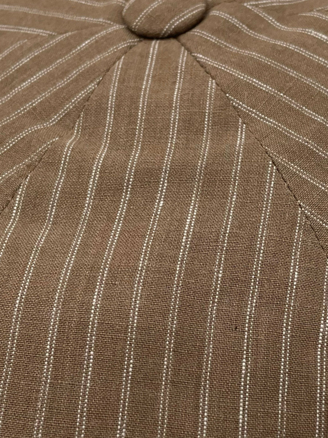 GATSBY CAP / LINEN STRIPES- BEIGE STRIPE