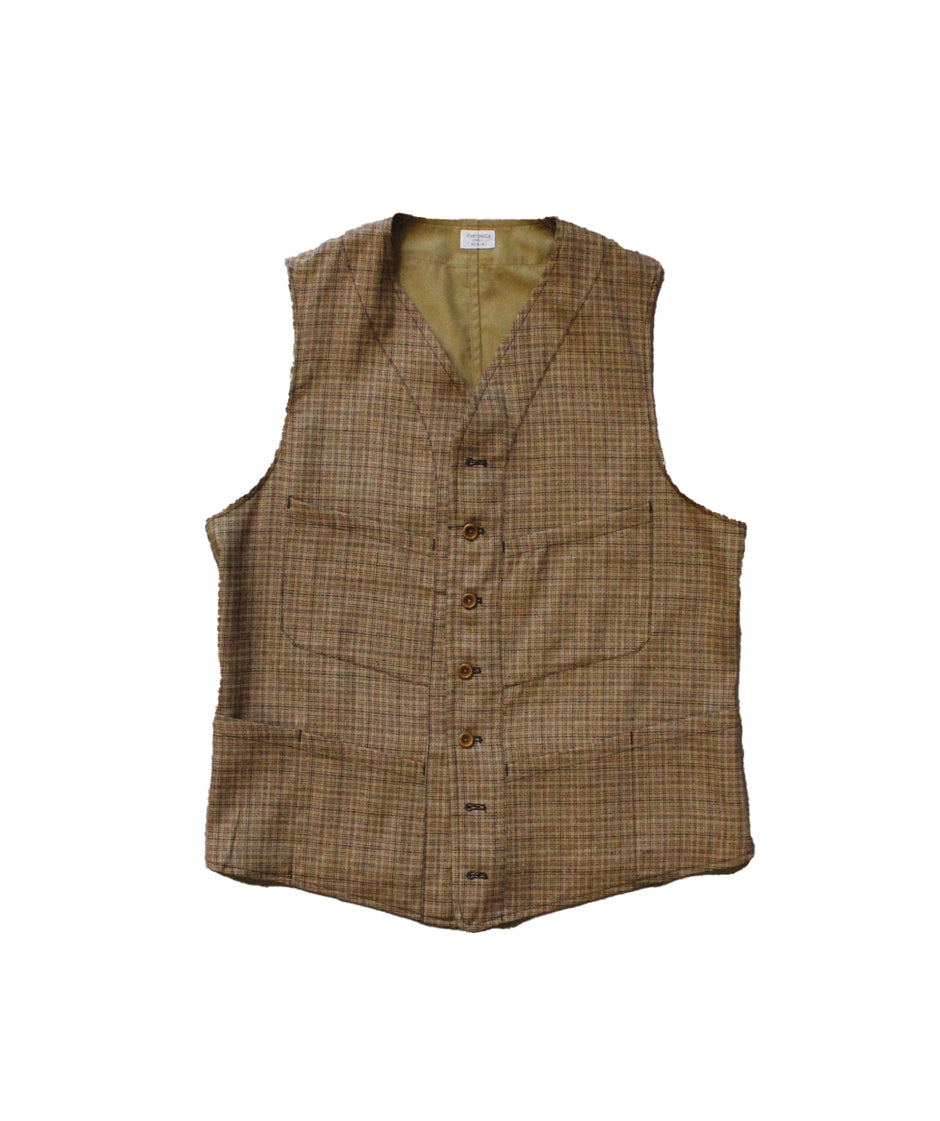 SAGAN VEST /   LINEN WOOL CASHMERE MULTI CHECKS  MAGEE