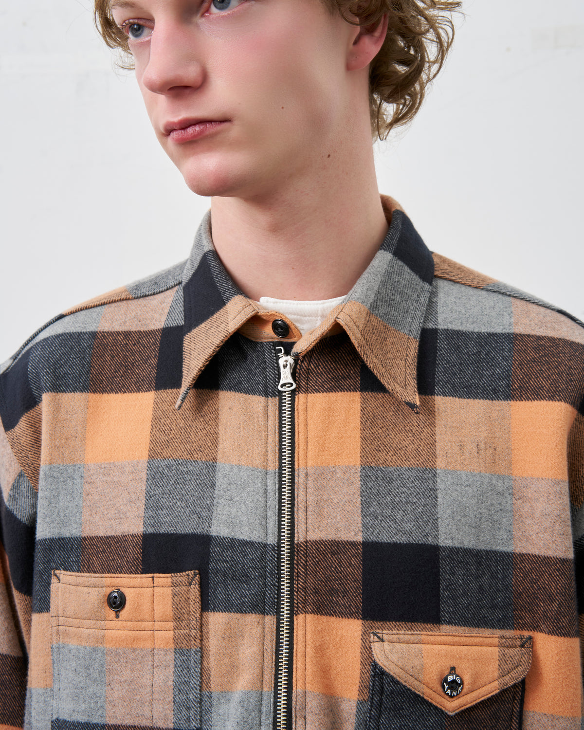 BIG YANK Y1936 HALF-ZIP SHIRTS FLANNEL BROCK CHECK