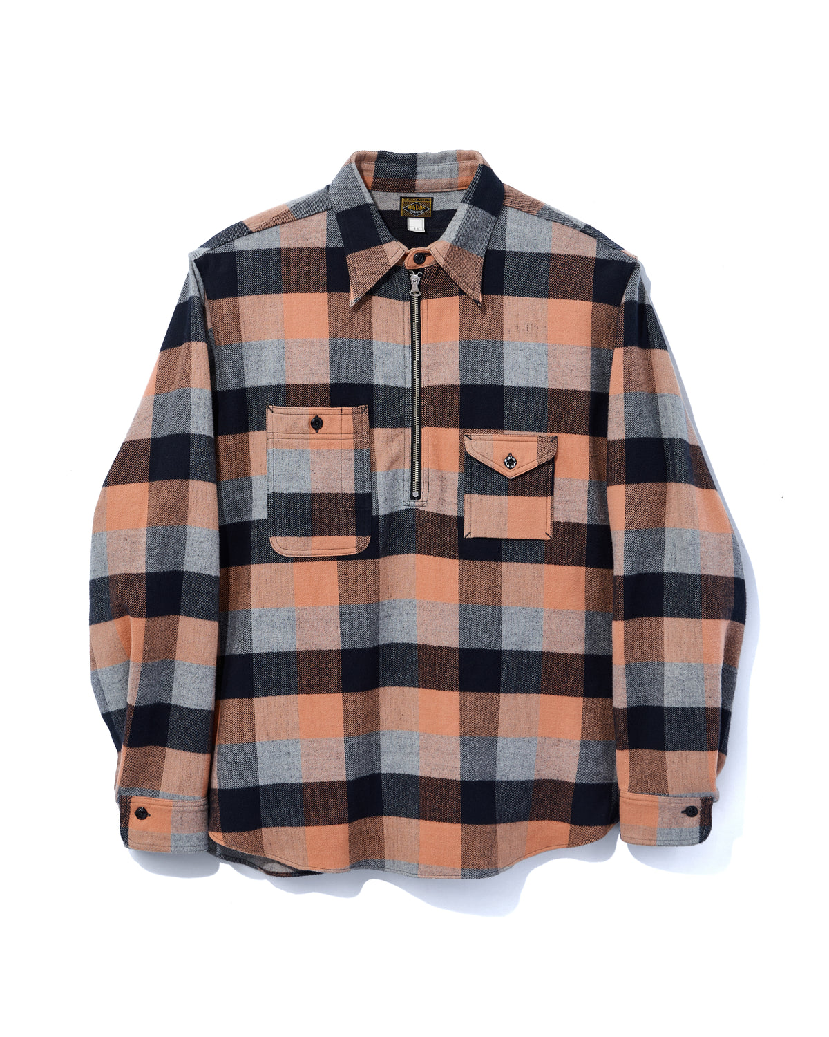 BIG YANK Y1936 HALF-ZIP SHIRTS FLANNEL BROCK CHECK