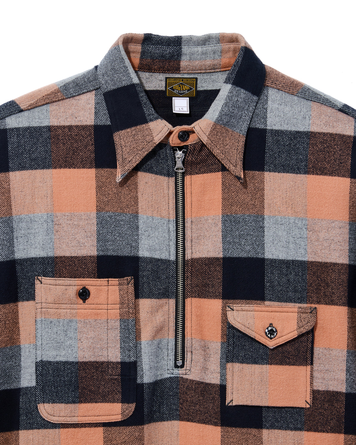 BIG YANK Y1936 HALF-ZIP SHIRTS FLANNEL BROCK CHECK