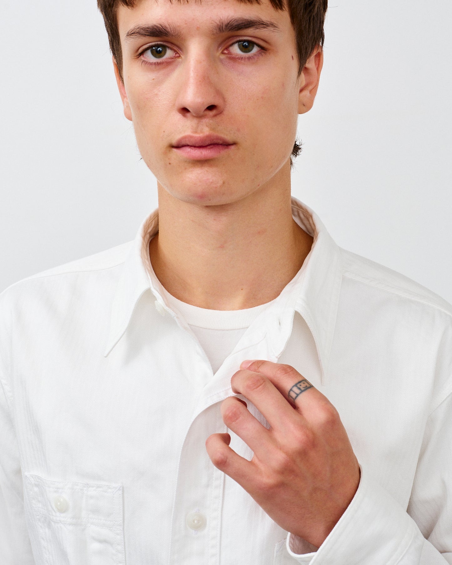 Y1943 L/W HBT SHIRT- WHITE