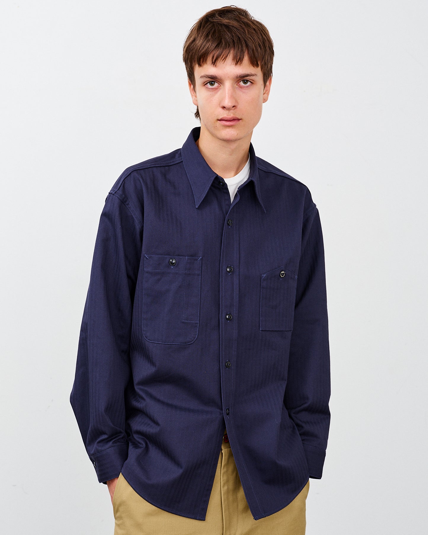 Y1944 HBT SHIRT- NAVY